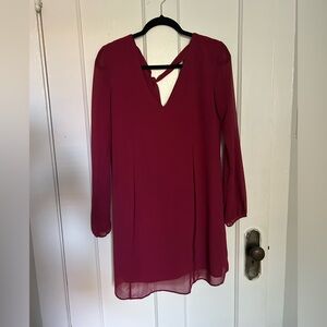 BCBGeneration Deep Red V-Neck Dress